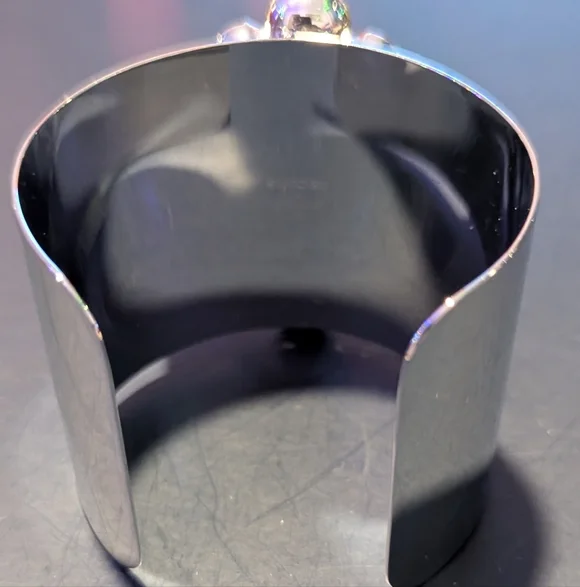 Swarovski Silver Cuff with Red and Blue Crystals - Picture 5 of 6